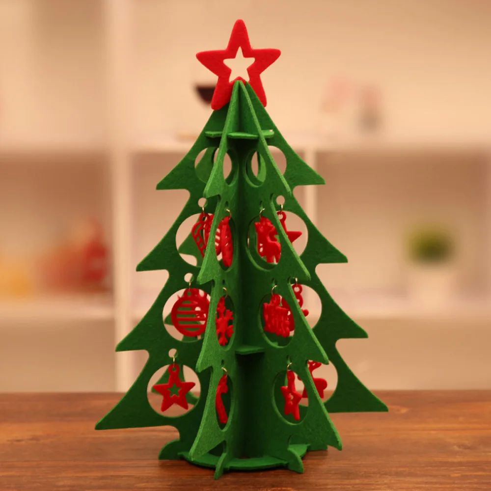 

Felt Christmas Tree Decoration Set Kids Xmas Gift DIY Felt Christmas Tree Three-Dimensional Cloth Art Decoration