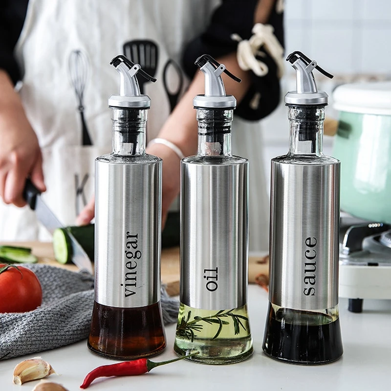 300 мл нержавеющая сталь стеклянный диспенсер оливкового масла может соевый соус