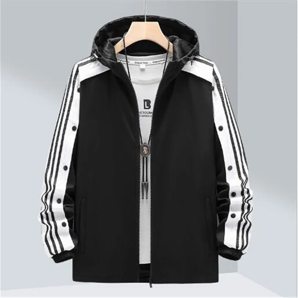 

2021 спортивная мужская куртка, двубортная Корейская Повседневная Верхняя одежда с капюшоном, ветрозащитный топ для бега