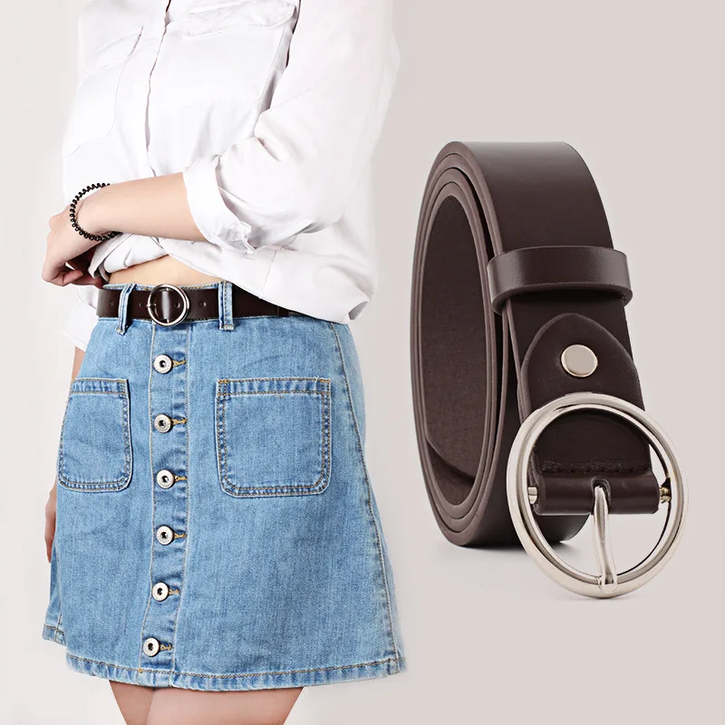 Ремень с пряжкой Женский Модный повседневный круглый однотонный пояс в стиле
