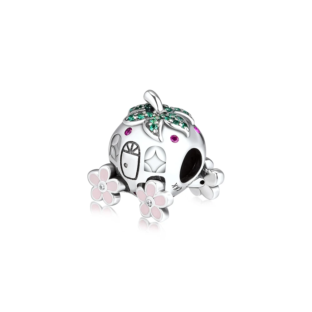 Металлические бусины CKK в виде клубники для женщин подвески из серебра 925 пробы с