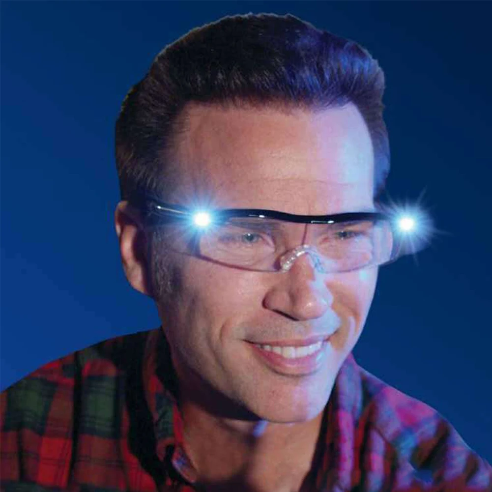 

Mighty Sight LED Light Glasses Presbyopia Magnifier LED Luminous Night Vision Magnifying Eyewear Glasses 160% Magnification PC