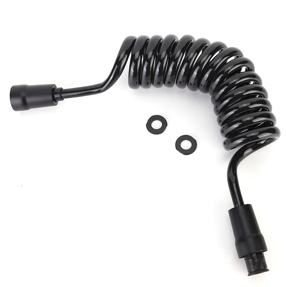 

Black Household Bathroom Toilet PU Handheld Bidet Sprayer Spring Tube Hose Accessory