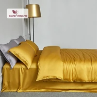 slowdream women luxury 100 silk bedding set premium quality silk duvet cover flat sheet pillwocase double queen king bed set