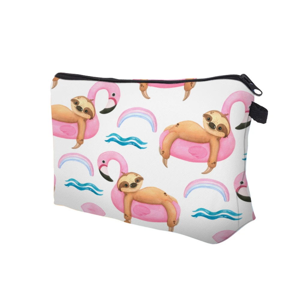 Deanfun Printing Sloth Cosmetic Bag Summer Pink Flamingo White Makeup Waterproof Organizer 52010 | Багаж и сумки