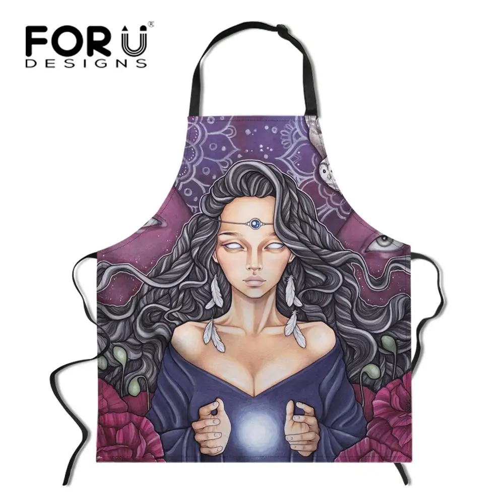 Фартук для женщин и мужчин FORUDESIGNS с художественным принтом девушек регулируемый