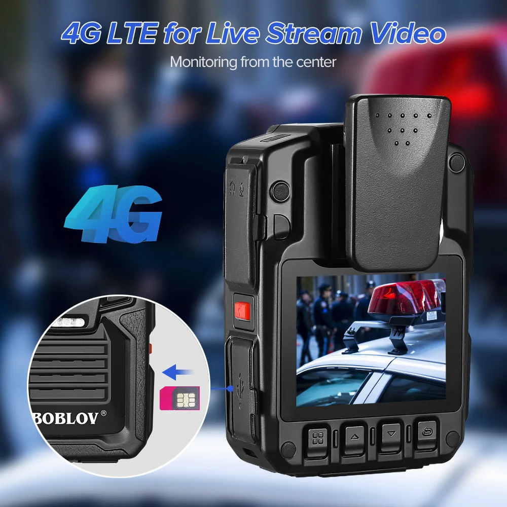 BOBLOV 4G GPS-камера для тела с поддержкой прямой трансляции паром 1296P 30 кадров в