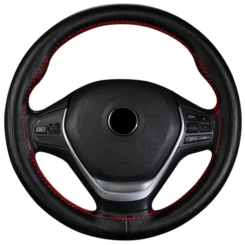 DIY кожаный чехол для рулевого колеса сшитый вручную чехол рулевого колеса автомобиля оплетка стежка на обертке с иглой