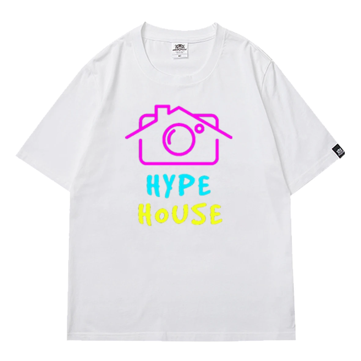 

Rainbow Hype House Letter Print Women's T-shirt Summer 2021 Girl Female Fun Short Sleeve Oversized T-shirts Y2k Street Tee Tops