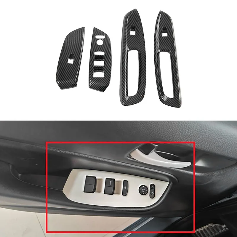 Car Inner Door Window Lift Armrest Switch Panel Cover Trim Decorative Frame for Honda Fit Jazz 2020 | Автомобили и мотоциклы
