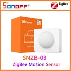 Датчик движения SONOFF SNZB-03 ZigBee, Умный домашний датчик обнаружения, работает с мостом ZigBee, система безопасности eWeLink для умного дома, для Android и IOS