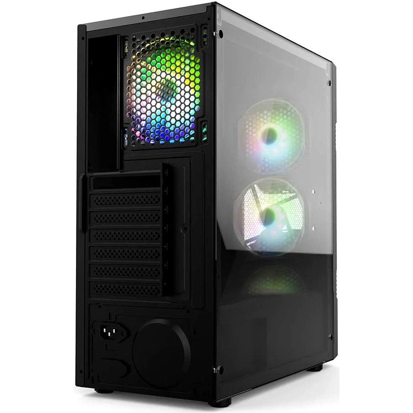 Корпус игровой для ПК HIPER ORO-2RGB чёрный (ATX закаленное стекло RGB fan 2x120 мм 1xUSB HD Audio) |