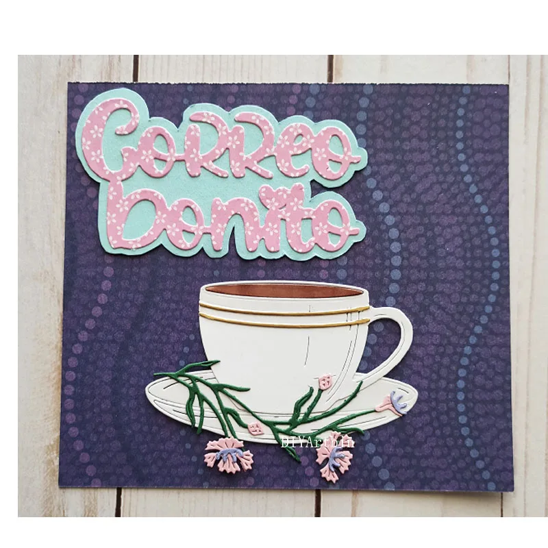 

Large Teacup new cutting dies for 2021 flower die cutting embossing machine scrapbooking craft die