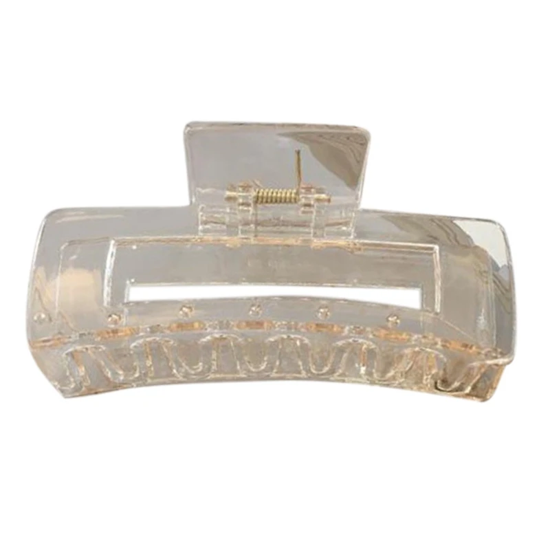 

Large Hair Claw Banana Clip Vintage Acetate Transparent Solid Color Ponytail Holder Barrette Hollow Out Styling Clamp