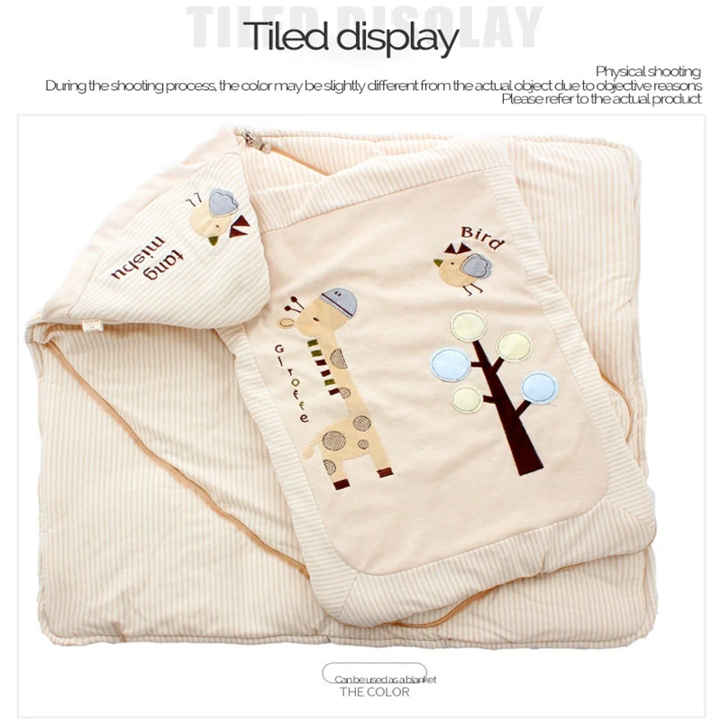 

85*85cm/33.46in*33.46in Baby Sleeping Bag For Newborn Infant Thick and Warm Animal Print Swaddled Extract Envelope Sleeping Bag