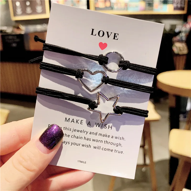 Новая Мода Сердце Звезда эластичные резиновые резинки для волос женщин девушек