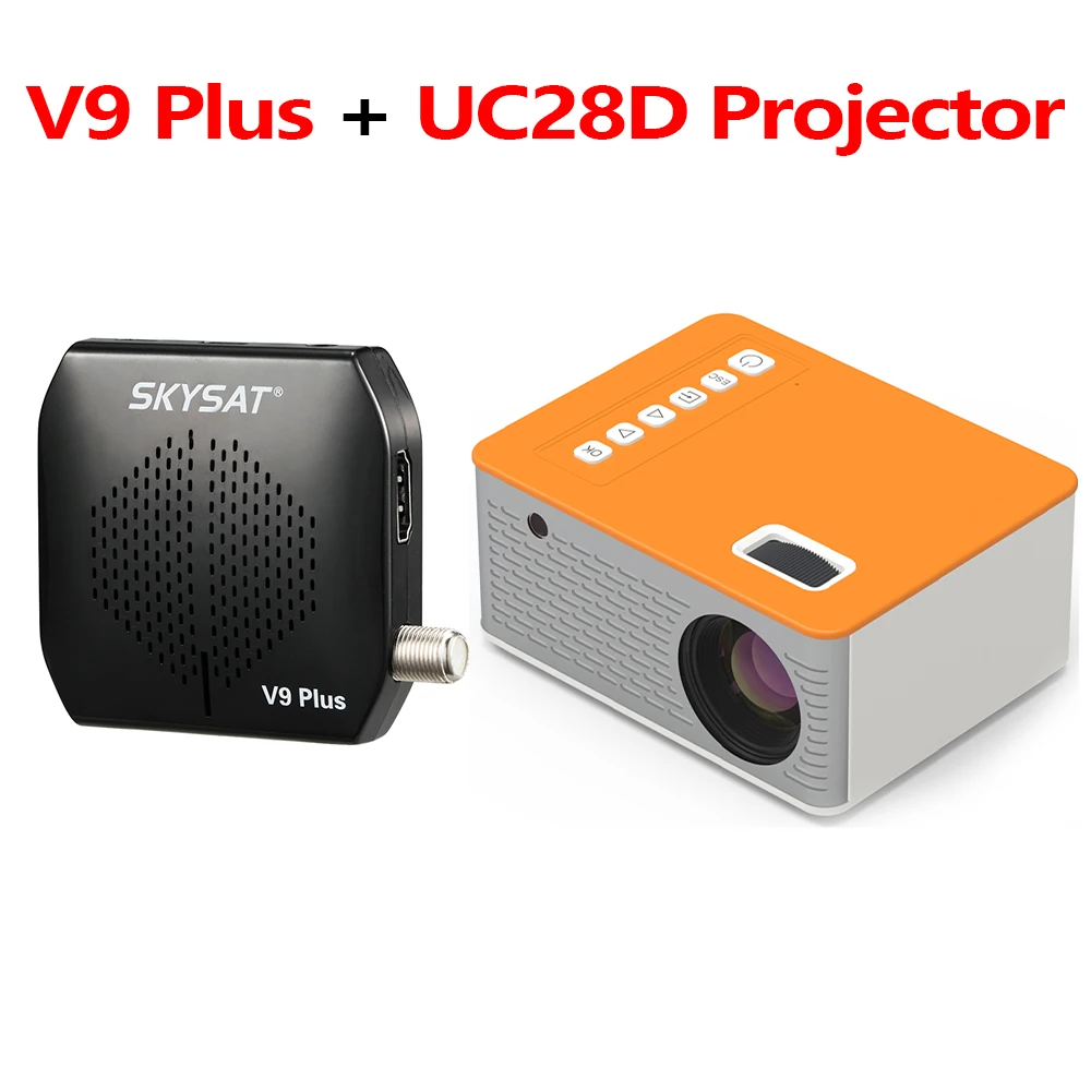 SKYSAT V9 Plus с UC28D проектором V9Plus Поддержка Full HD 1080P DVB S/S2 USB/PVR Ready 3G WiFi