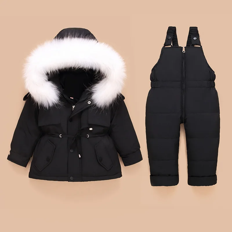 Children Down Coat Jacket Kids Toddler Jumpsuit Baby Girl Boy Clothes Winter Outfit Snowsuit Overalls 2 Pcs Clothing Sets | Детская