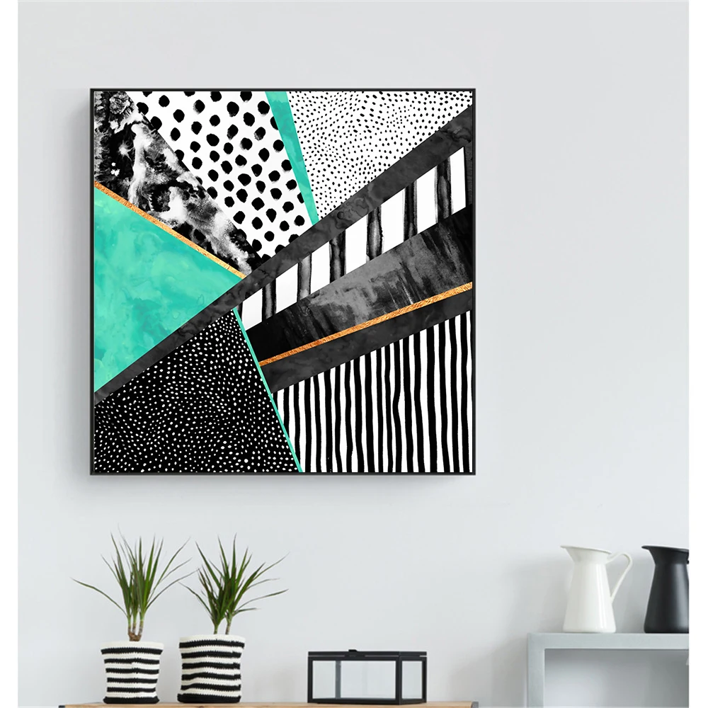 Абстрактная Настенная картина геометрические плакаты и принты Картина на холсте