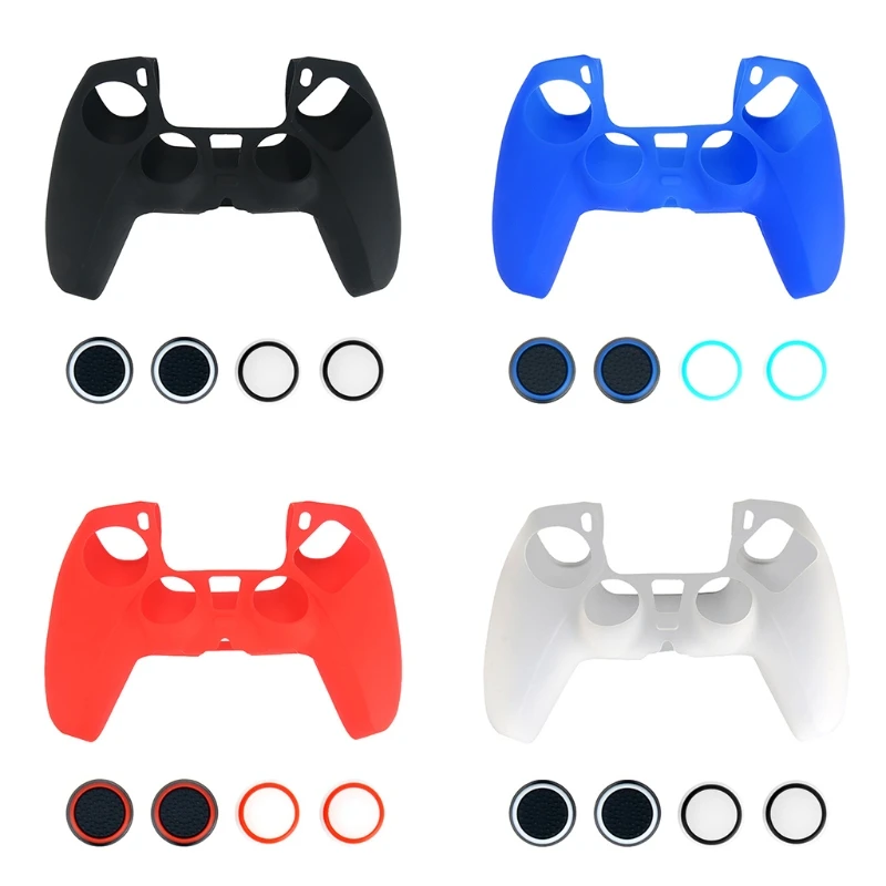 

Protective Cover Silicone Case Dustproof Skin Joystick Thumb Stick Grips Anti-Slip Cap for S-ony PlayStation PS5 Controller Game