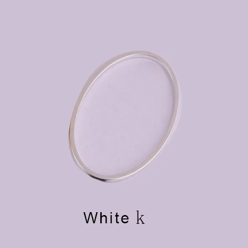 white k color 20 шт./лот, полые латунные Овальные Подвески в форме эллипса, медные минималистичные геометрические подвески для браслета, аксессуары для ювелирных изделий diy - Окраска металла: white k color