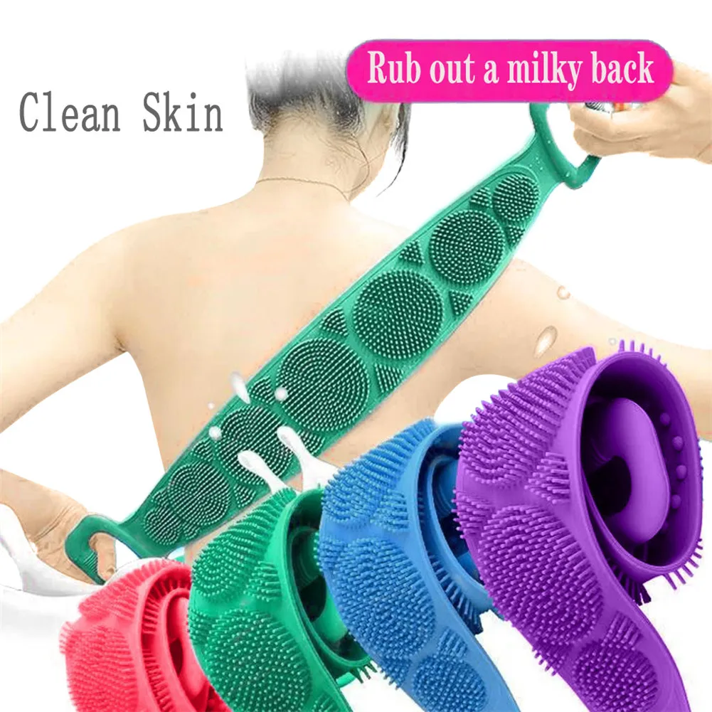 

New Magic Silicone Brushes Bath Towels Body Brush Bath Belt Exfoliating Back Brush Belt Wash Skin Household Clean Shower Brushes