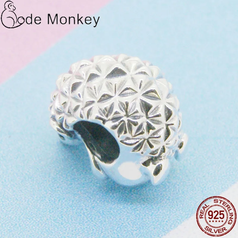 CodeMonkey Аутентичные 925 пробы серебряные бусины Ежика подходят к оригинальному