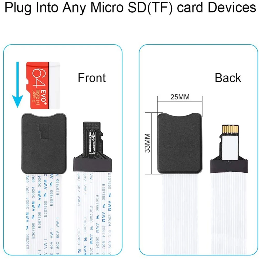 Onvian Micro SD Женский к мужской удлинитель TF кардридер гибкий расширитель адаптер для