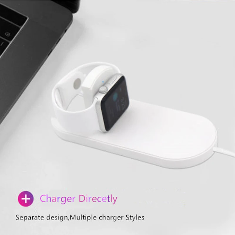QI Беспроводное зарядное устройство для быстрой зарядки iwatch 1 2 3 Apple Watch iphone X 8 usb Pad