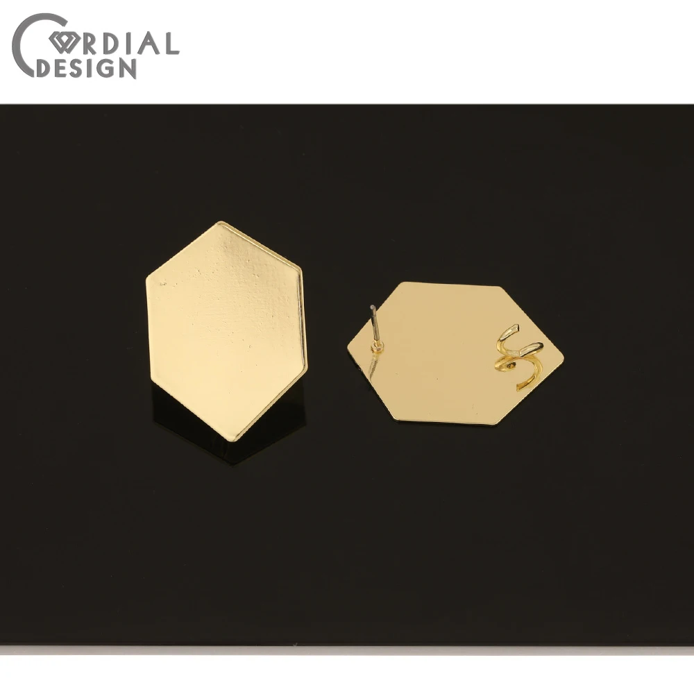 

Cordial Design 100Pcs 21*29MM Jewelry Accessories/Earrings Stud/Hexagon Shape/DIY Making/Hand Made/Jewelry Findings & Components