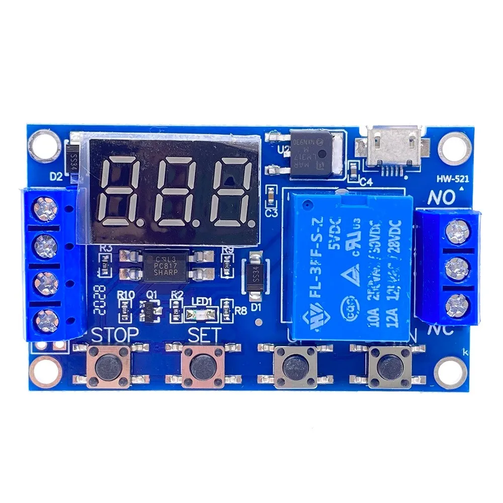 

1 Pcs Relay Module 6-30V Support 220 V Equipment 5A Relay Module Switch Trigger Delay Circuit Timer Cycle Adjustable