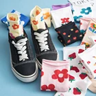 Японский Корейский стиль мультфильм Cute Цветочные Носки женская уличная одежда для скейта Harajuku кавайные носки осень