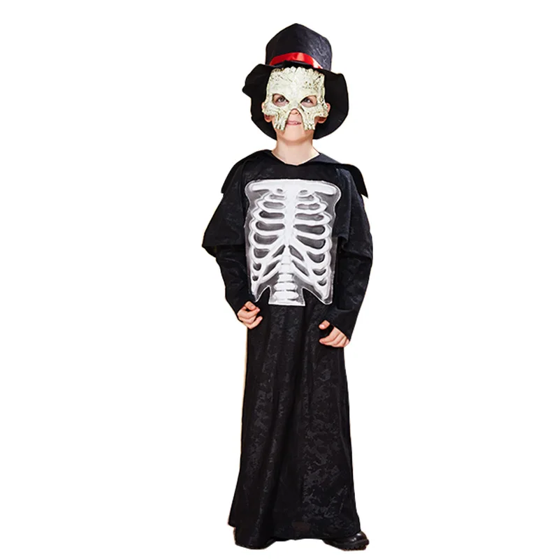 

Children Halloween Costume for Kids Skeleton Printed Baby Girl Boy Robe Sets Day of The Dead Cosplay Costumes Carnival Outfits