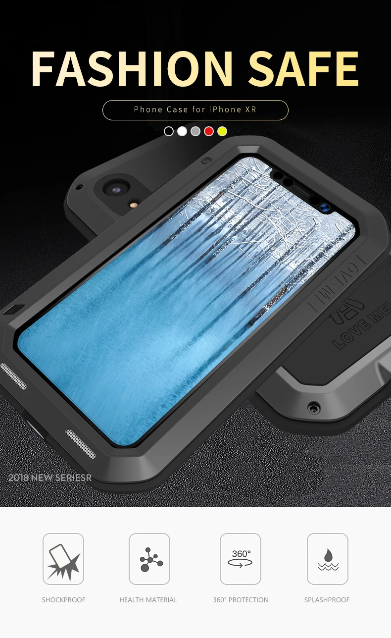love mei ip68 waterproof phone case for iphone xs max xr x xs tempered glassmetal aluminum armor full body shockproof cover free global shipping