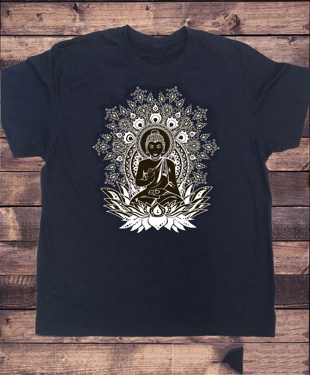 Мужская Черная Ом АУМ Йога Будда медитация чакры Индия Хобо футболка в стиле бохо