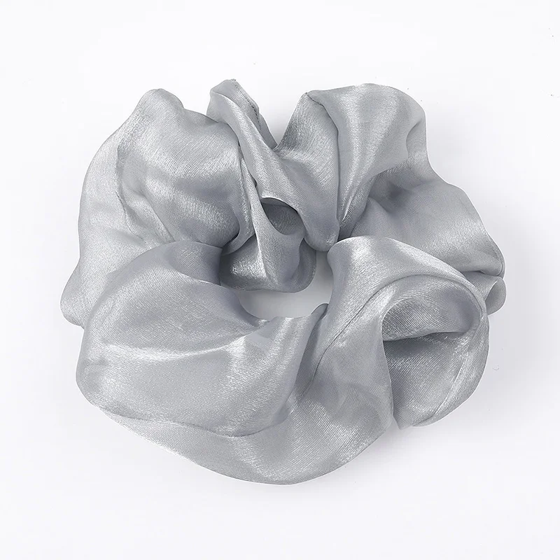 

Shining Organza Hair Scrunchies Pure Color Hairbands Elastic Hair Ring Headdress Ponytail Holder Rubber Ropes Hair Accessoires