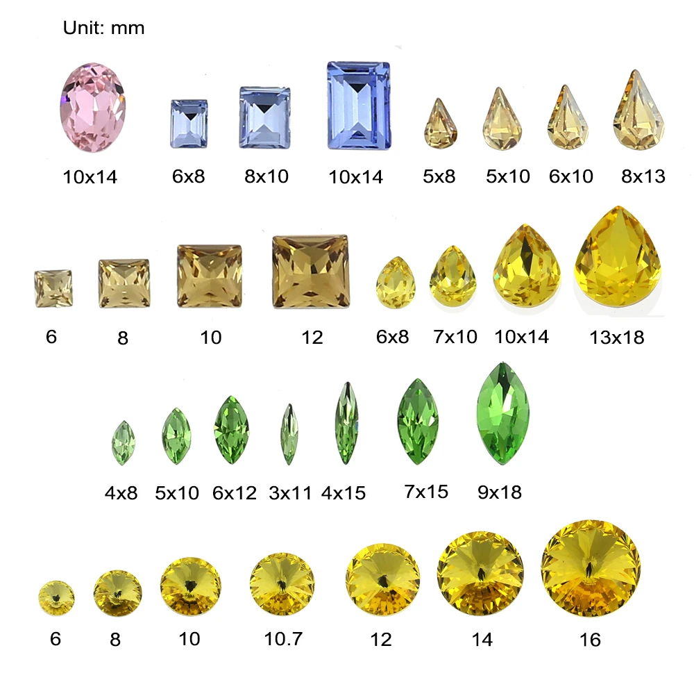 

10Pcs Glitter Nail Rhinestones 3D pointback Nail Art Decoration strass nails art rhinestone Glass Manicure nails Accessories