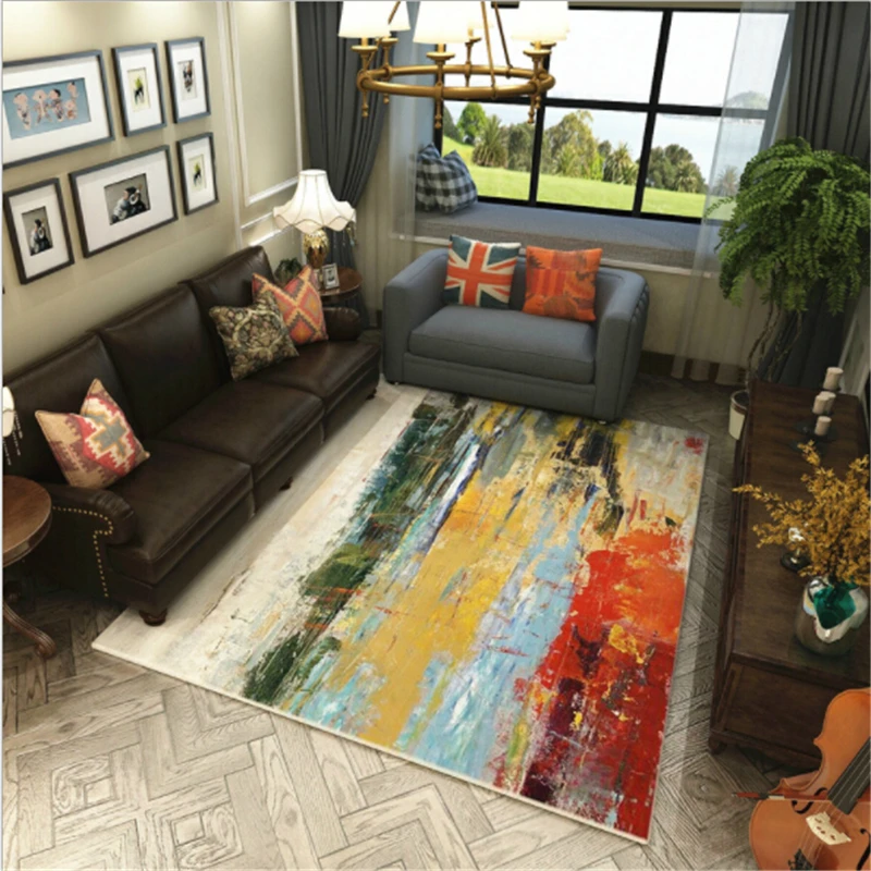 Простой Красочный мягкий креативный Современный стильный коврик для гостиной