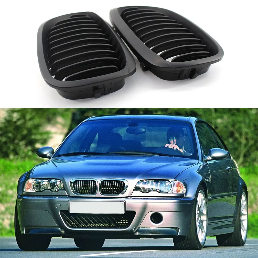 2 шт. автомобиль передняя решетка радиатора для BMW 3 серии 2DR E46 318I 320I 325I 330I 1998 2006