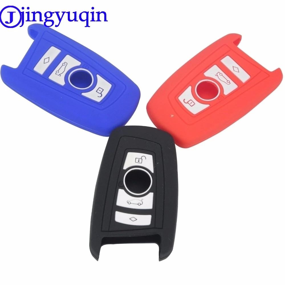 jingyuqin 3 Buttons Silicone Key Cover Case Fob Protector For Bmw M1 M2 M3 E46 E53 F30 F10 F20 X1 X3 X4 X6 335 328 535 650|silicone key fob|case for