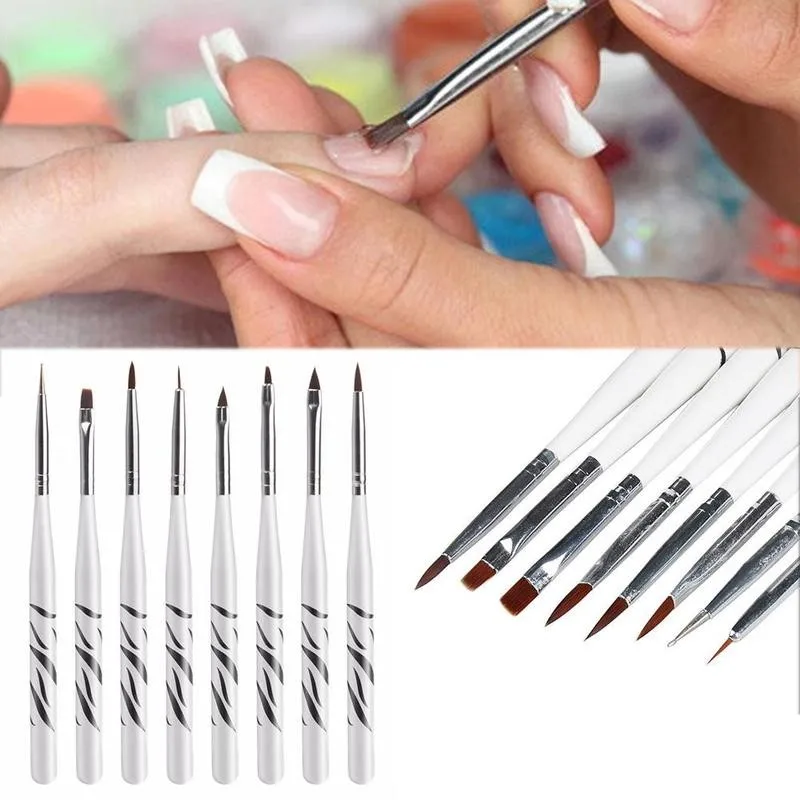 8 дизайн Раскрашивание подводка для рисования лаковая ручка УФ гель ногтей кисти