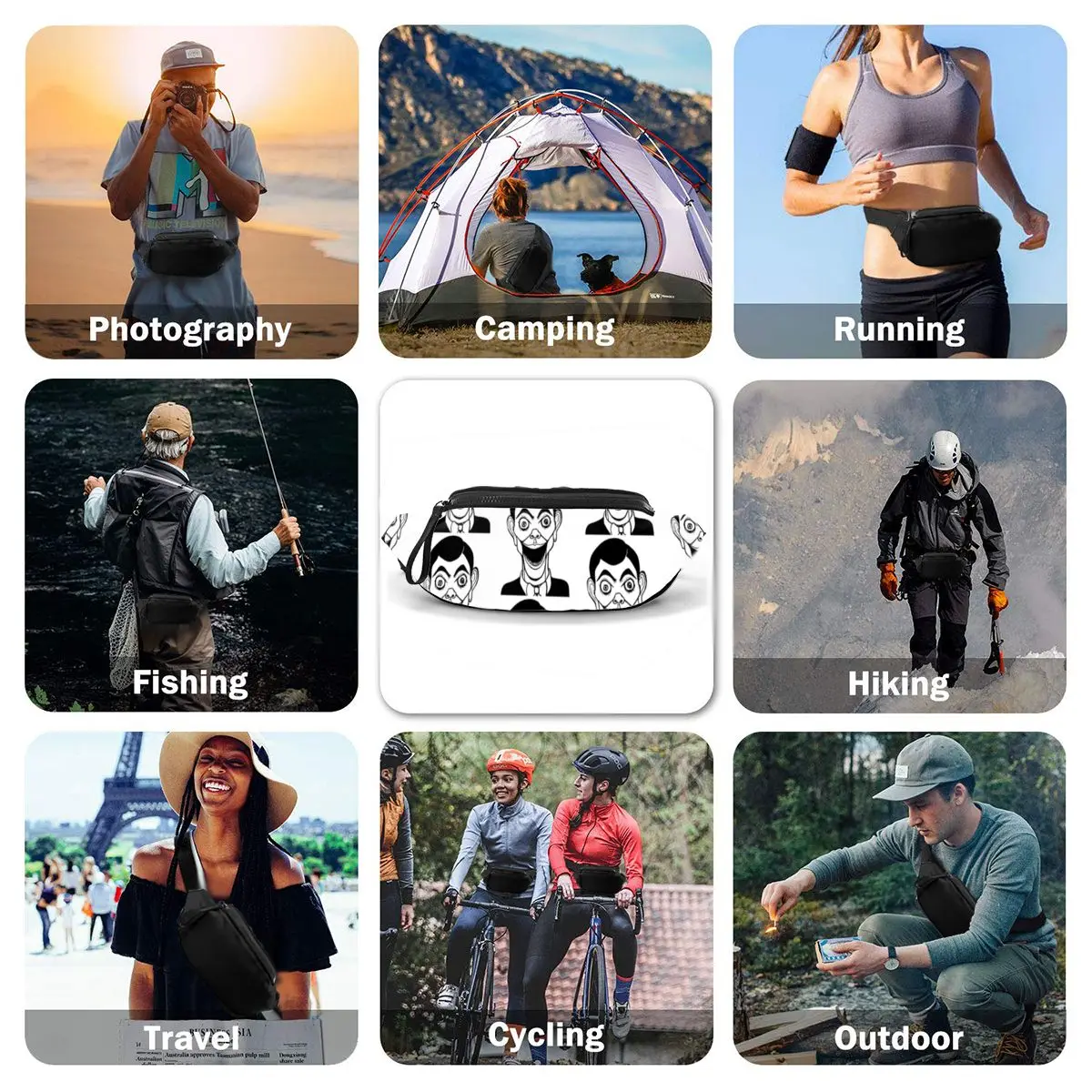 

Goosebumps Waist Bag Pattern Polyester Waist Pack Naturehike Fisherman Bag