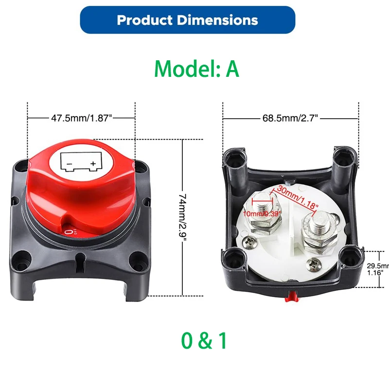 12 В Двойной аккумулятор Селекторный отсоединитель изолятор выключатель для