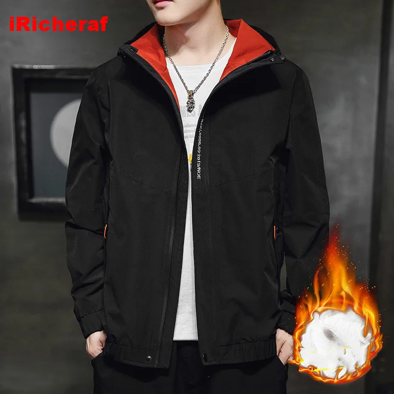 

IRicheraf мужская куртка на молнии, зимняя бархатная Модная приталенная куртка, Мужская Повседневная бейсбольная куртка-бомбер, мужская верхня...