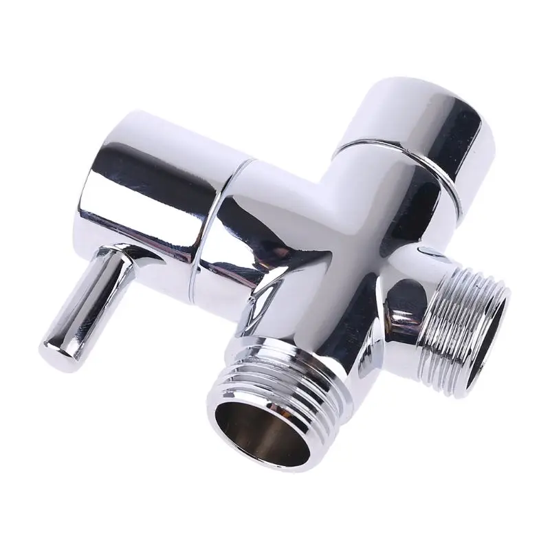 

Chrome Brass G1/2\" T-adapter 3 Ways Valve Shower Diverter Water Separator Toilet L4MB