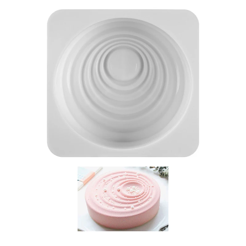 

Home Kitchen,Dining Pastry Tools Round Ripple Silicone Mold Mousse Cake Molds Baking Pan For Cakes Decorating Moulds