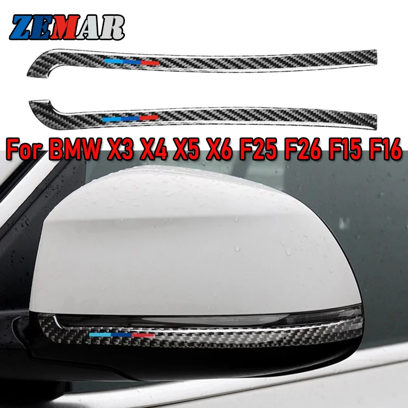 

Carbon Fiber for BMW X5 F15 X6 F16 X3 F25 X4 F26 Rearview Mirror Anti-rub Strip Car Styling Anti-collision M Sticker Accessories