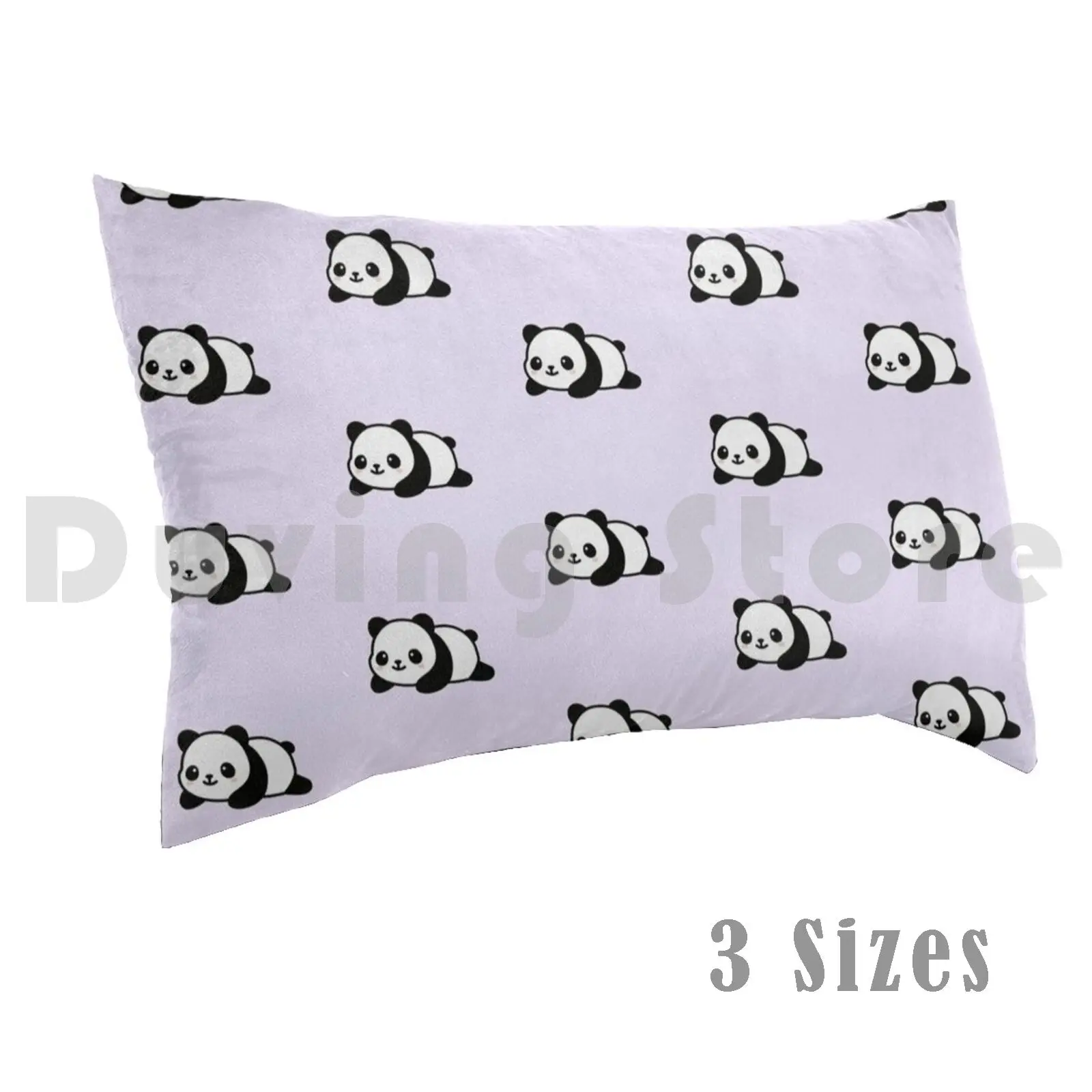

Panda Pillow Case 20x30 inch Belly Tummy Chibi Lying Down Bear Mammal Cute Adorable Blushing Black White Kawaii