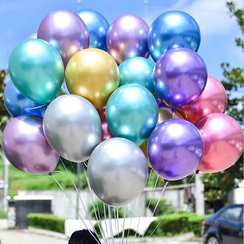 10 шт. 12 дюймовые металлические шары латексные глянцевые жемчужные цвета товары