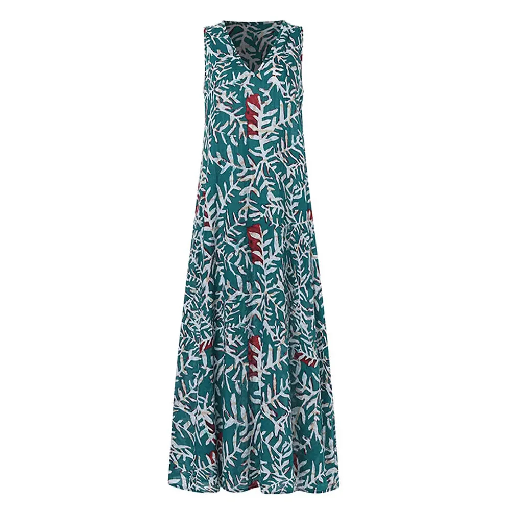 

Summer Women Sleeveless Bohemia Long Maxi Dress Elegant Fashion Sexy Beach Party Sundress Plus Size BMF88